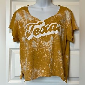 Bleached and distressed Texas crop top
